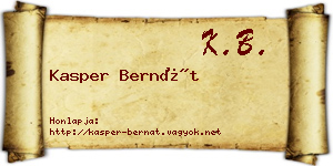 Kasper Bernát névjegykártya